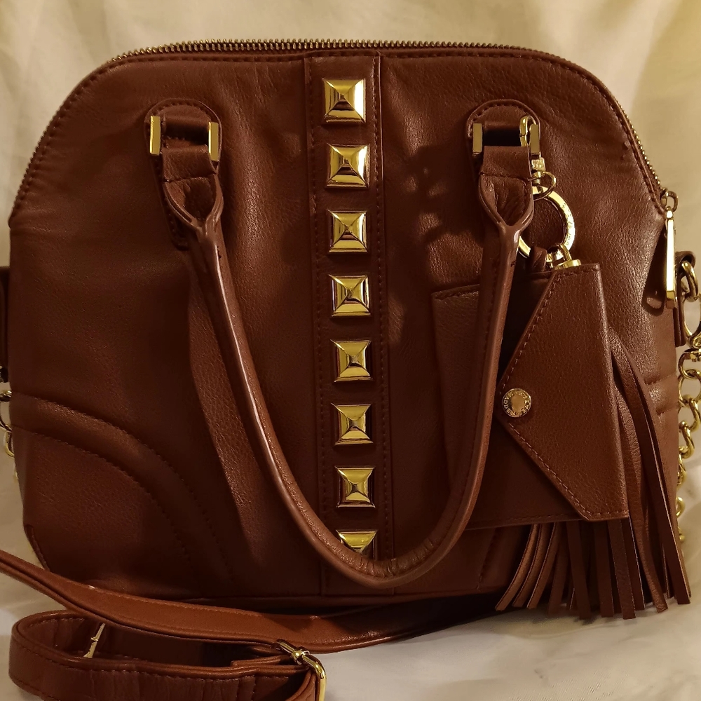 Steve Madden tan studded Crossbody Satchel